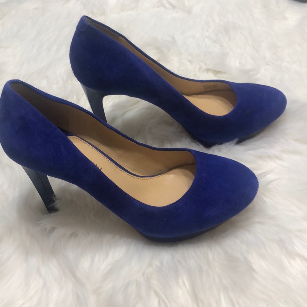 Gianni Bini Blue leather upper heels size 9.5 - Picture 3 of 8